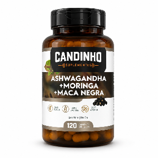 Ashwagandha + Moringa + Maca Negra 120 Cápsulas
