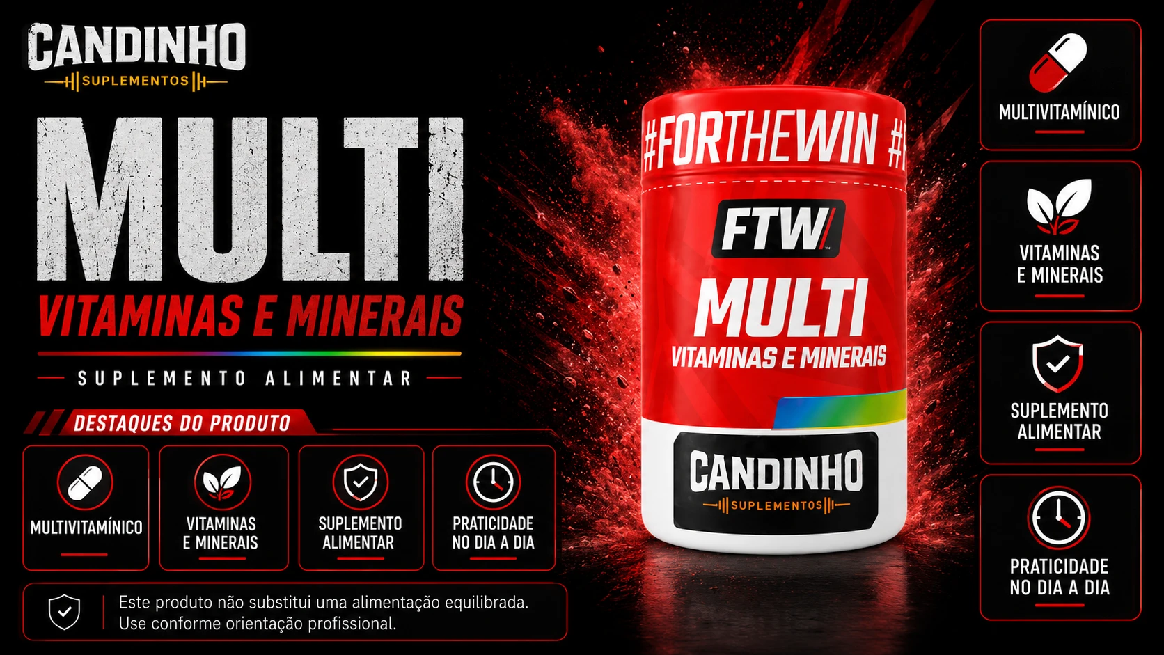 Destaque de Multivitamínico FTW 60 Cápsulas